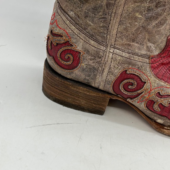 Corral Red and Brown Heeled Western Boots - Picture 3 of 11